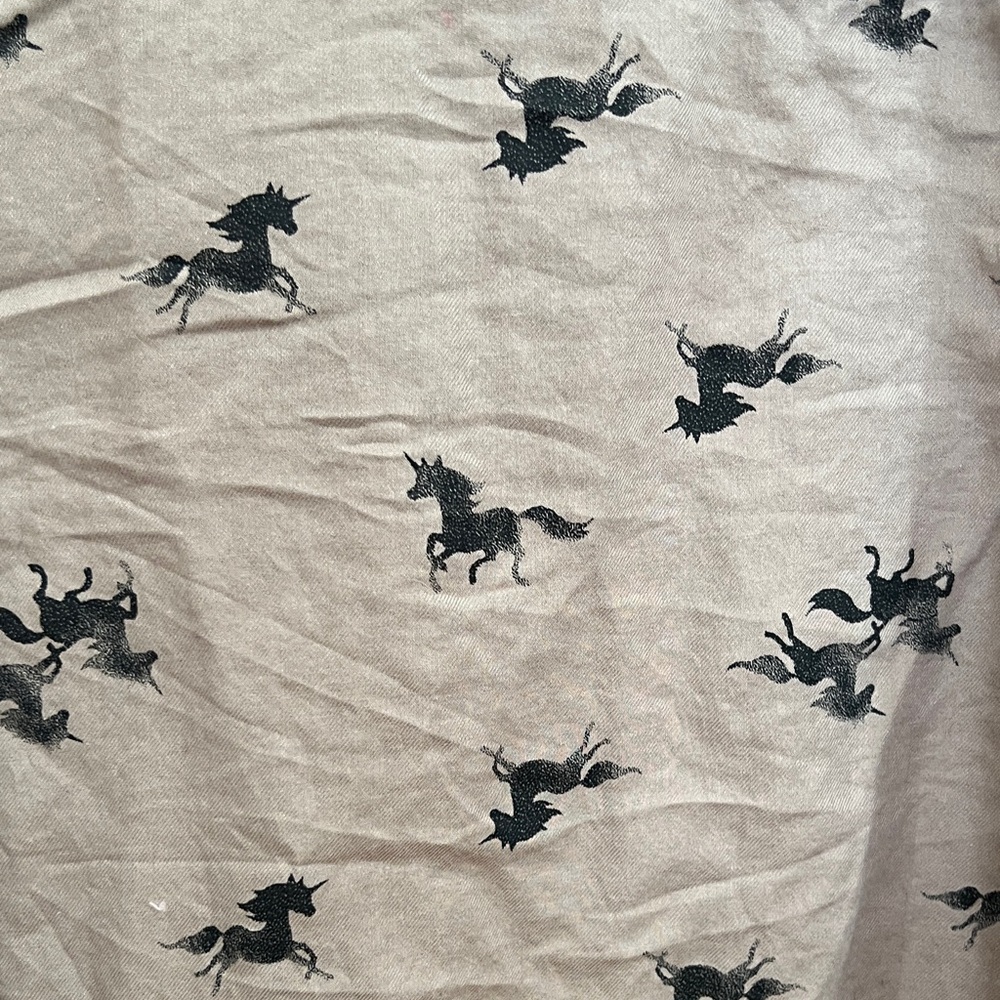 H & M Brown Shirt Dress with Unicorn Print size 10 AS IS - Picture 7 of 9